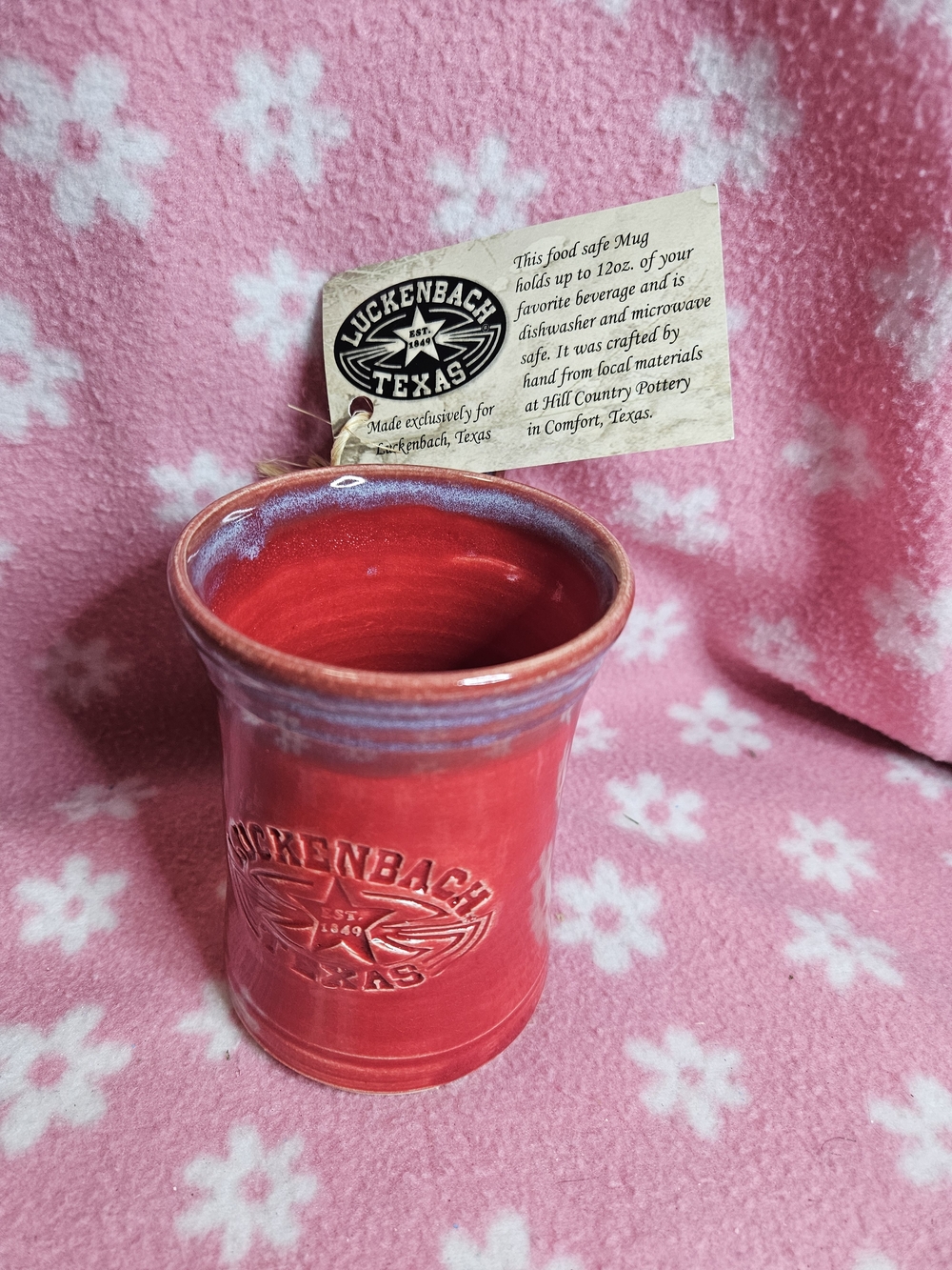 Luckenbach Texas Red Ceramic Mug